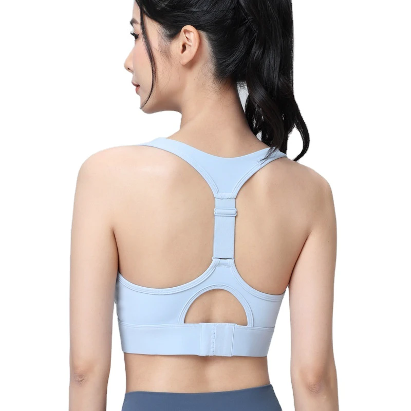 Women's High-Intensity Adjustable Racer-Back Sports Bra Shockproof Yoga Running Bra Integrated Cups Vest Plus Size Available