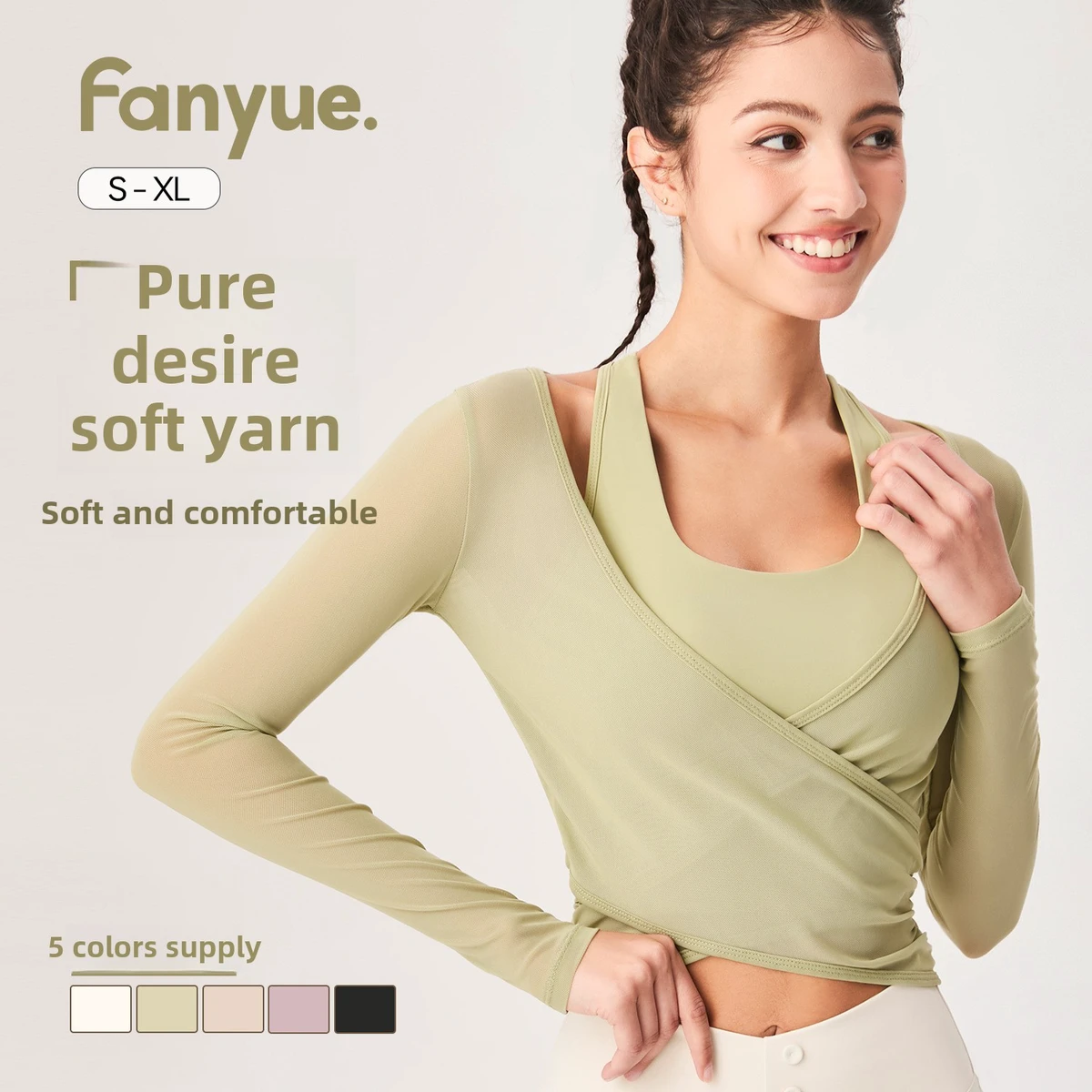 Women's Lightweight Four-Way Stretch Breathable Mesh Yoga Top Sports Running Set Long Sleeve Pilates Fitness Wear Cover-Up