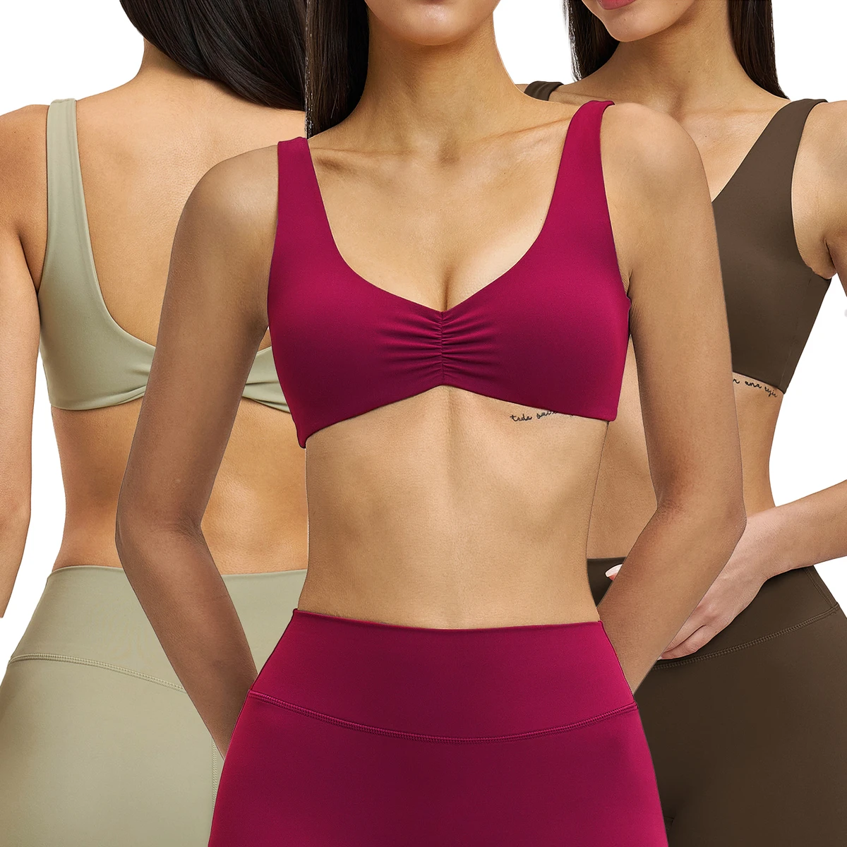 Women's Sports Bra Brand New Custom Fitness Activewear U-Neck Backless Design High Support Breathable Gym Bra Print