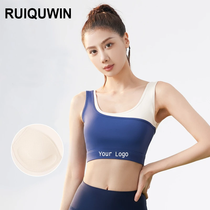 RUIQUWIN Best Selling High Impact Support U Neck Yoga Bra Top Fitness Gym Backless Running Women Sports Bra