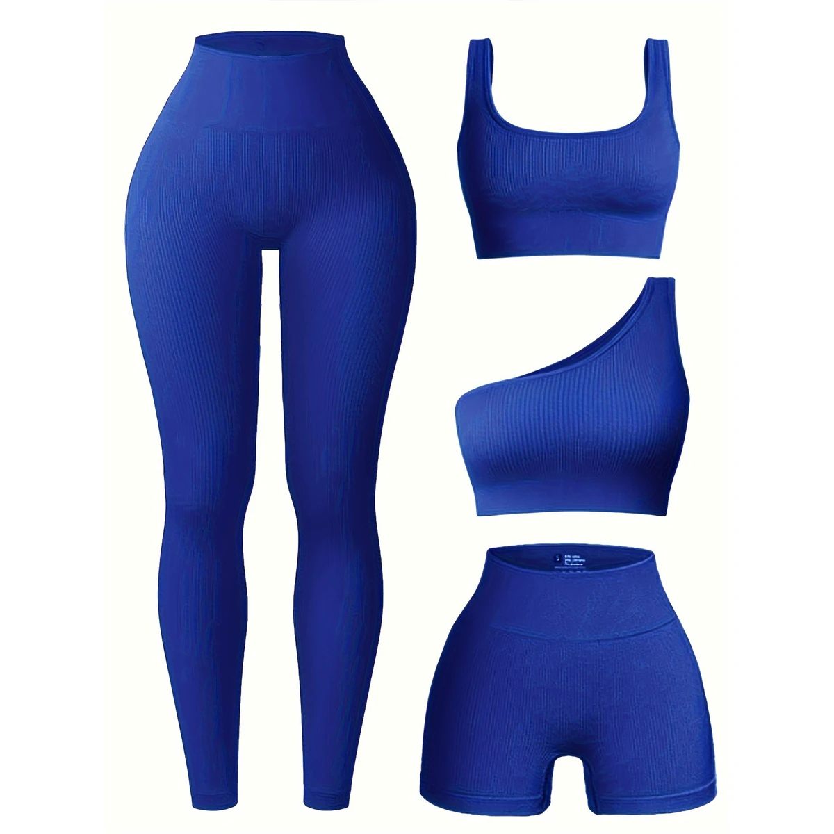 Breathable Women's Yoga Set High Elastic Fitness Vest Large Size Tights Sports Bra Collection Solid Color Three-Piece Plus Sizes
