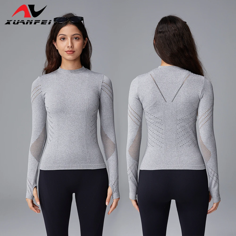 Spring and Autumn Style Quick-Drying Sweat-Absorbing High-Elasticity Slimming Sports Long-Sleeved Yoga Wear Top