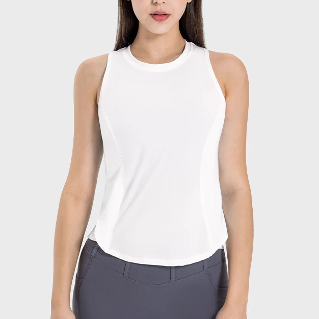 Custom Round Neck Loose Fit Gym Running Tank Top Wholesale Quick Drying Breathable Blank Sleeveless Workout Yoga Top