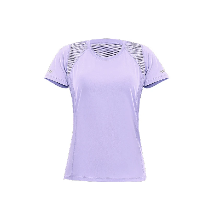 Aoyema Yoga Clothes Sports T-shirt Breathable Fitness Clothes Running Fast Drying Clothes Round Neck Slim Fit Short Sleeve