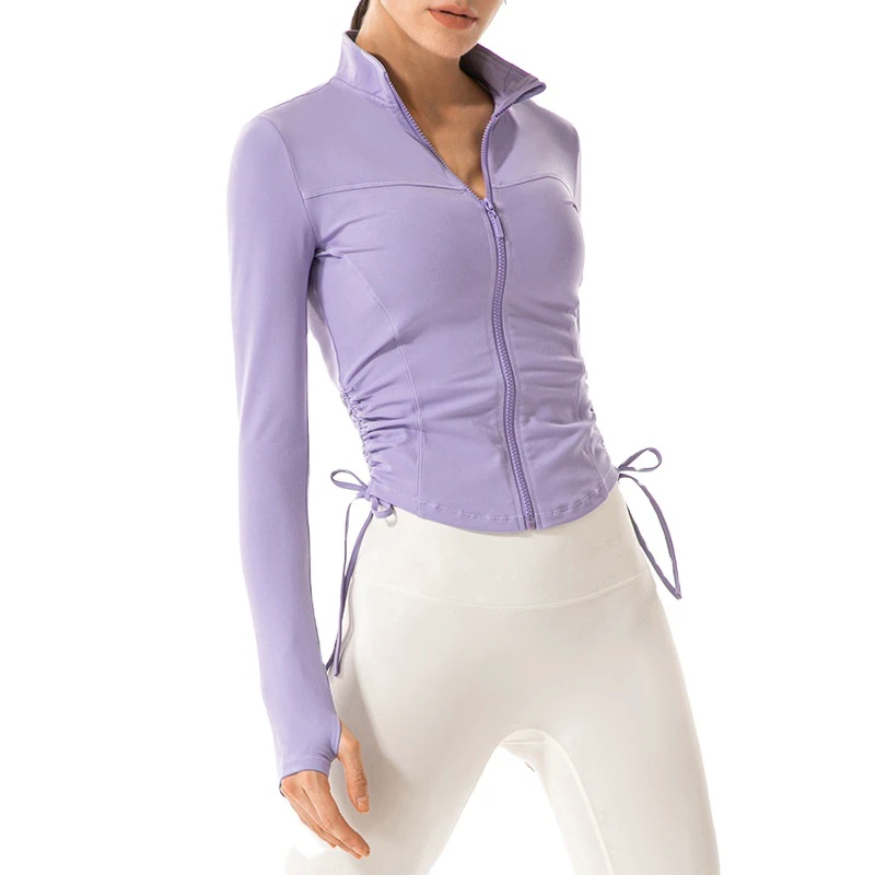 Fitness Top Autumn and Winter New Slim Fit Fashion Slim Long Sleeve Stand Collar Running Zipper Yoga Suit Sports Coat