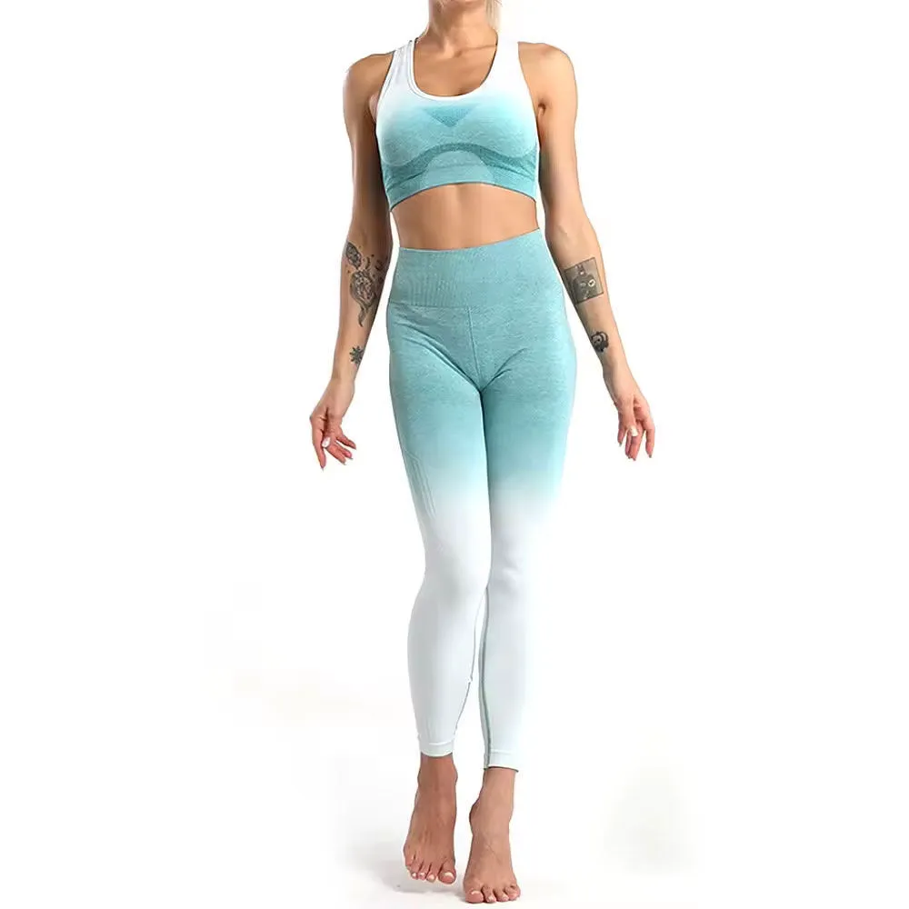 Women Workout Yoga Set Quick Dry Stretch Fitness Apparel Gym Clothing Set