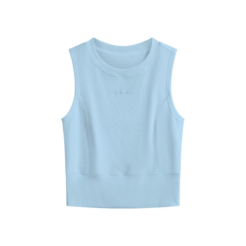 New Slimming Height Increasing High Support Racerback Ribbed Sports Bra Women's Sleeveless Sports Beautiful Back