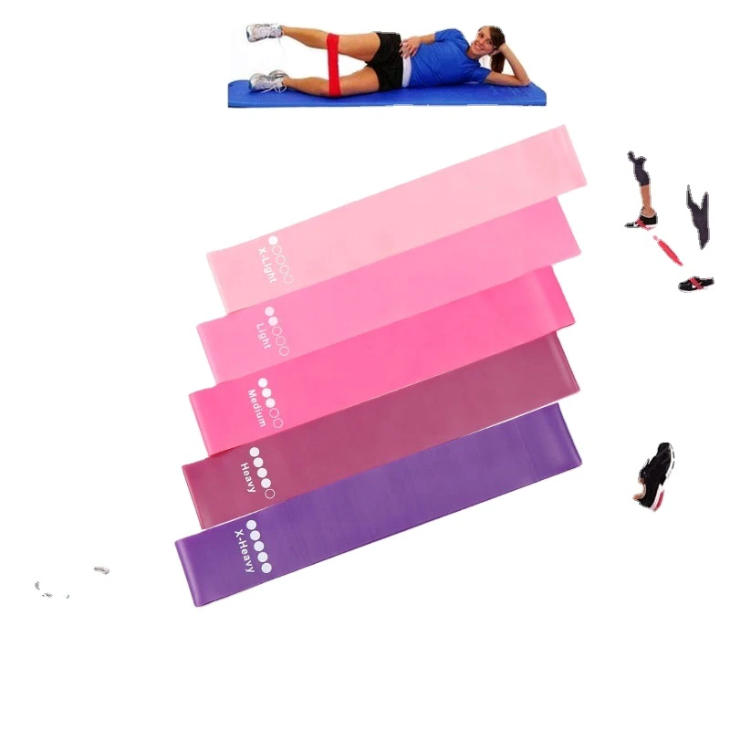 Wholesale 5 Pieces Pack Yoga Bands Pull Rope Elastic Band Stretch Training Elastic Fitness Resistance Bands Set