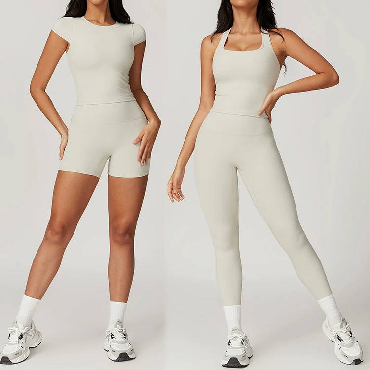 Women's Gym Fitness Sets for Woman Sport Fitness Wear Breathable Tank Top Shirts and Butt Lifting Leggings 2 Piece Yoga Set