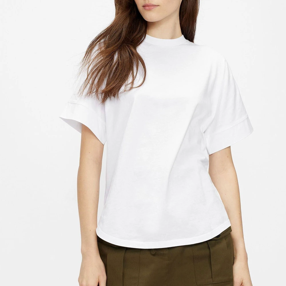 Women Breathable T-shirt New Women T-shirt 100% Cotton Solid Causal O Neck Short Sleeve Printed T Shirt For Women