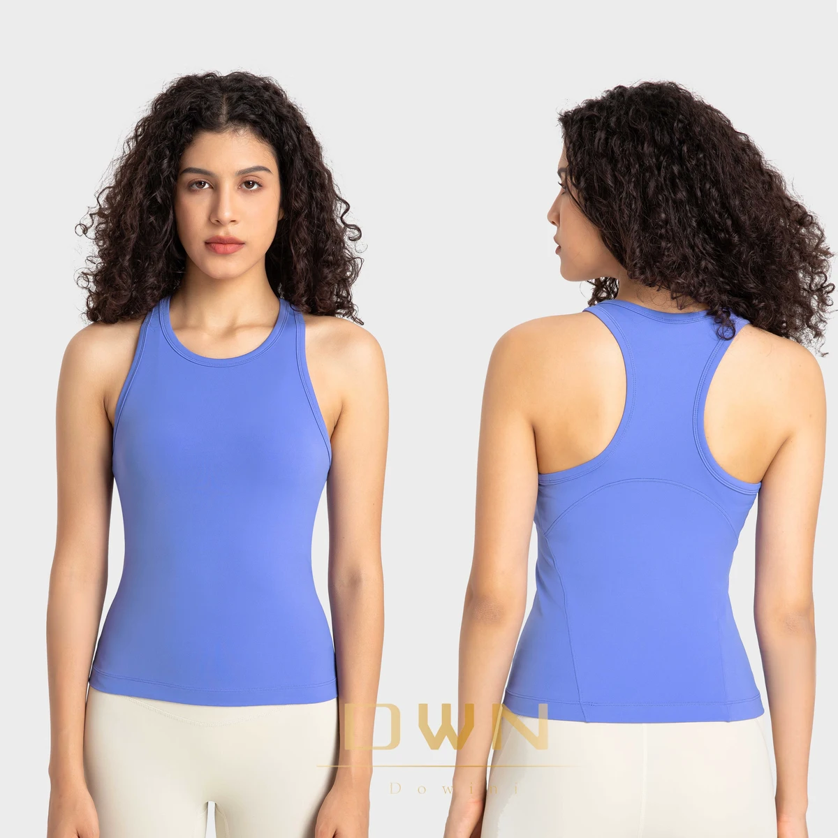 New High Elasticity Nude Sport Fitness Yoga Dress Senknit Antibacterial Deodorization Slim Fit Women Yoga Tank Top Vest