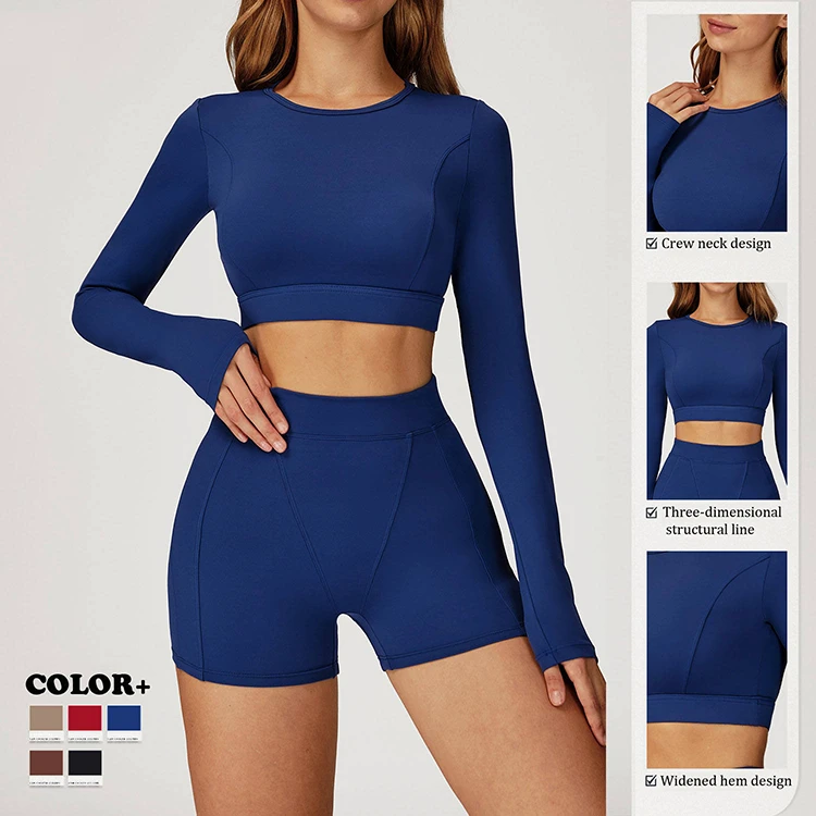 Women Long Sleeve Yoga Top Nude Feel Tight Shockproof Compression Sports Running Fitness Gym Workout Crop Top