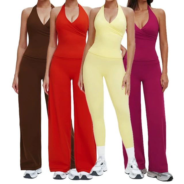 XINYANGYI Women's Solid Lightweight Breathable Plus Size 6-Piece Sports Activewear Set High Waist Gym Vest Sports Shorts Front