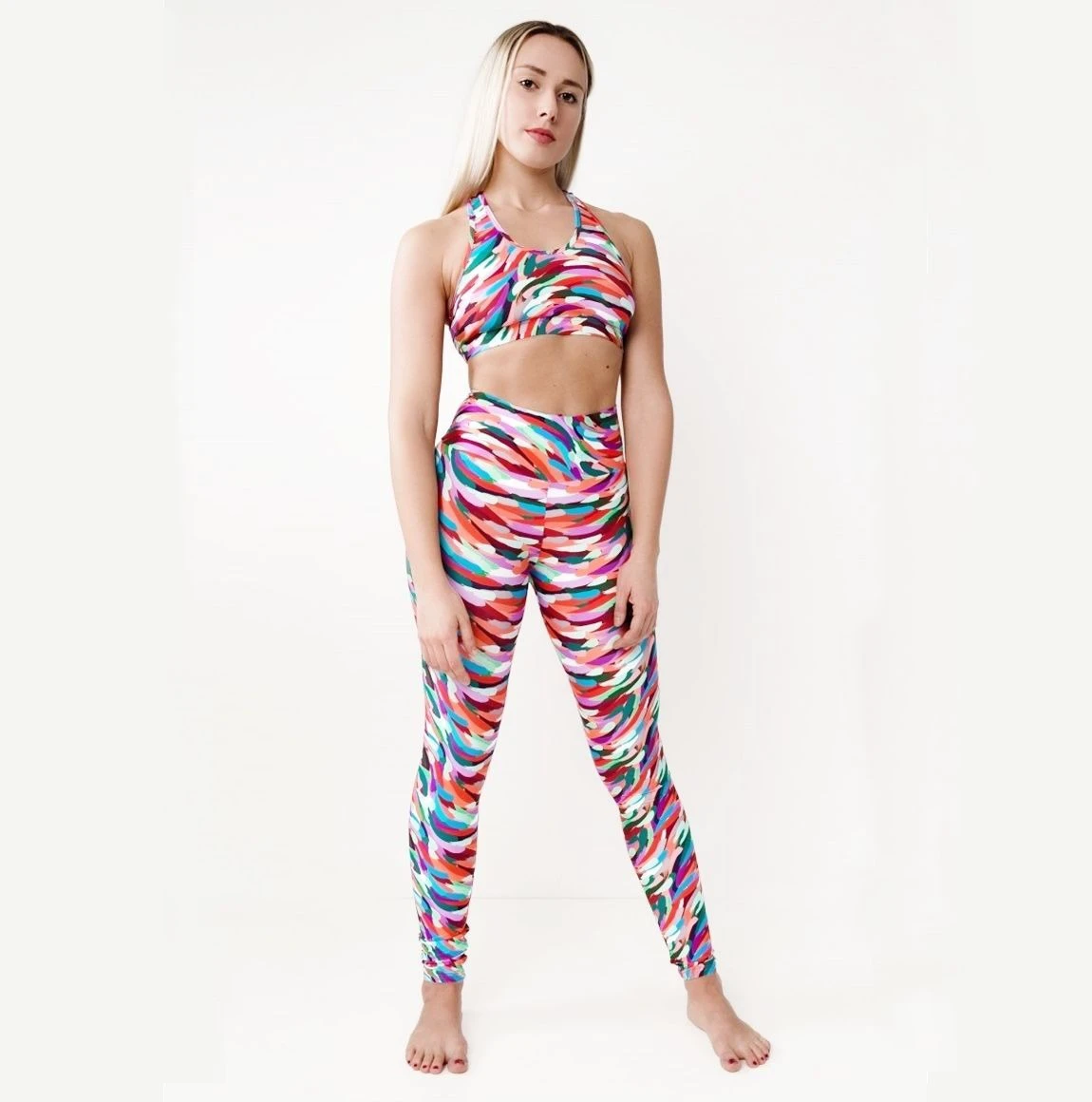 Latest Collection High Quality Women Yoga Set Plain Dyed Solid Color Spandex/Polyester Breathable Lightweight Customizable
