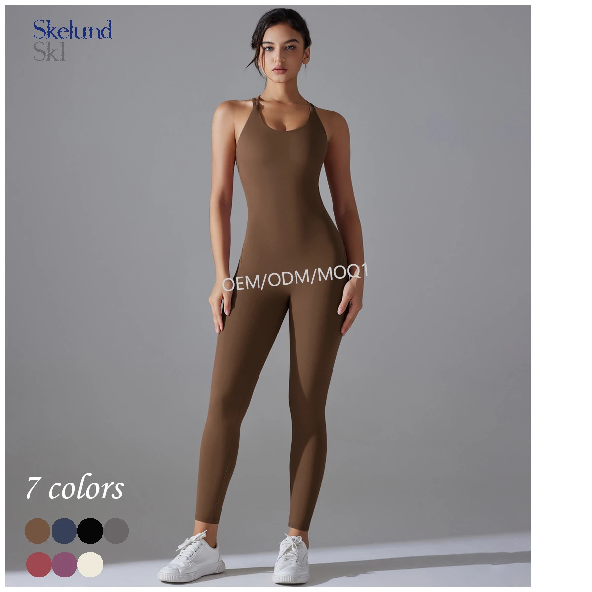 Skelund Custom Suspender Beautiful Back Yoga One-piece Suit Hip-lifting Tight Running Quick-dry Sports Jumpsuit for Women