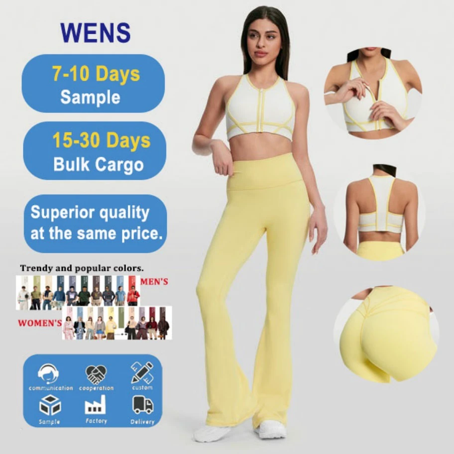 Women's Plus Size Seamless Light Yellow Yoga Set High Waist Leggings Buttery Soft Fabric 2-Piece Eco-Friendly Quick Dry Gym