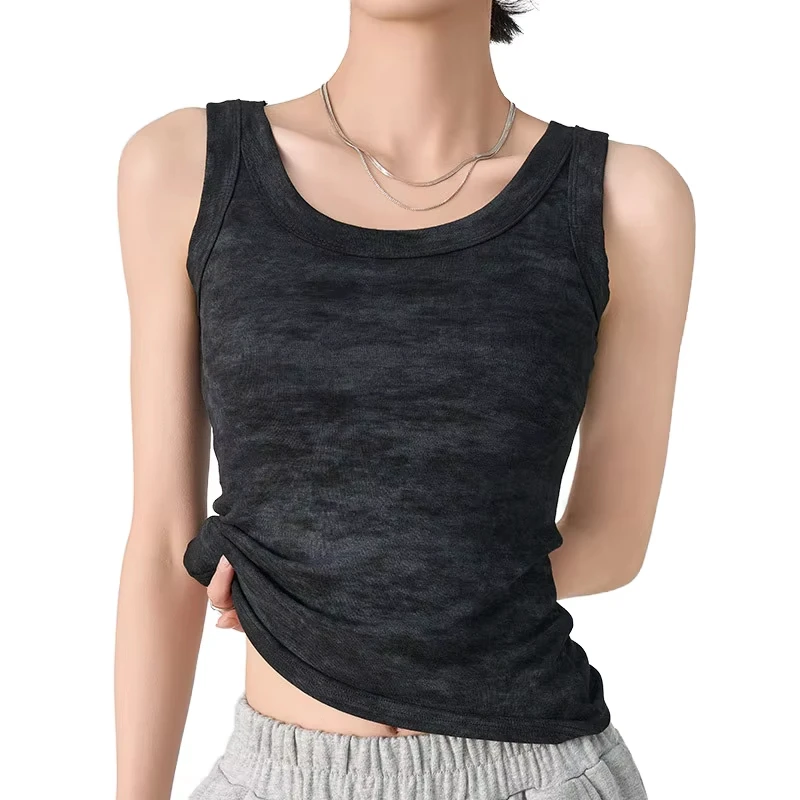 Fashionable Womens Gym Tank Top Sleeveless Workout Casual Loose Plus Size Womens T-shirts Fitness Crop Tank Top Women