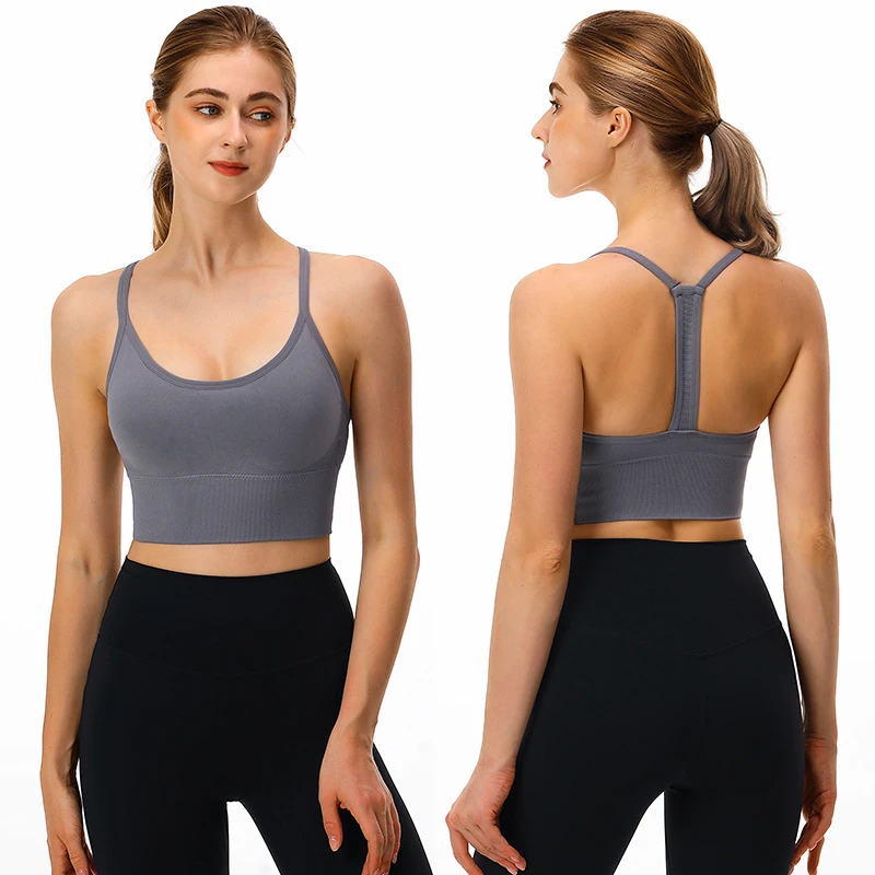 Women Girls Super Soft Ultra Supportive Nylon Spandex Yoga Seamless Racer Back Training Bra