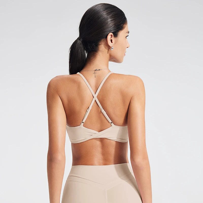Women Deep V Sports Bra Adjustable Strap High Support Breathable Workout Yoga Fitness Gym Athletic Top
