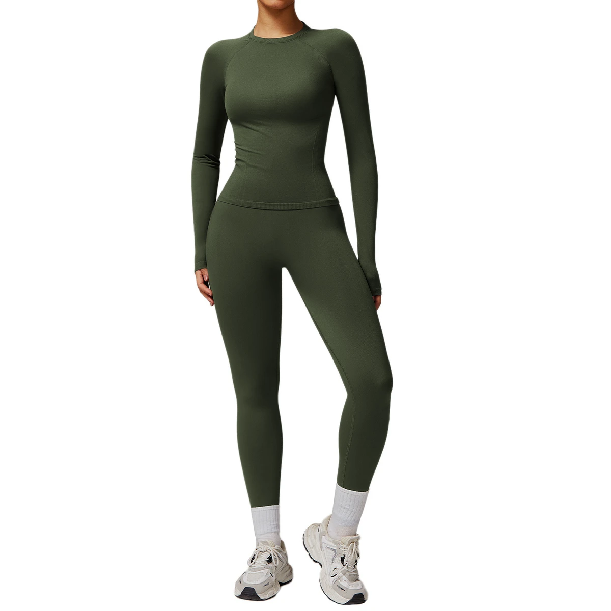 Seamless Thread Tight Yoga Suit Three Piece Set, Casual Quick Drying Fitness Suit, Running Exercise Suit