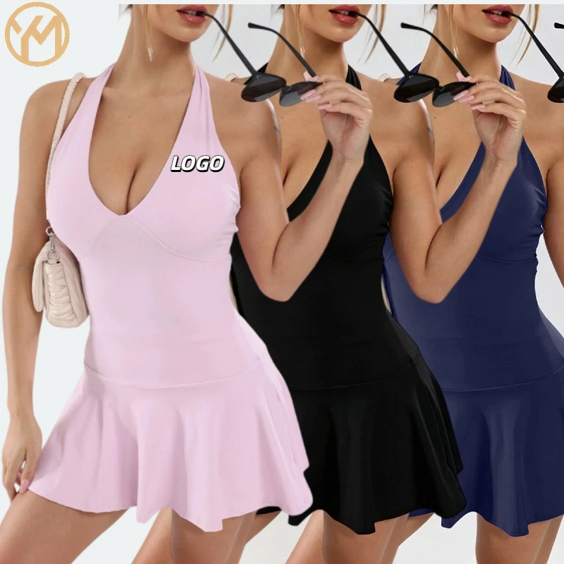 Yimo V Neck New Women Beauty Back With Pad Yoga Bodysuit Lady Gym Overall Tube Top Female Sports Jumpsuit