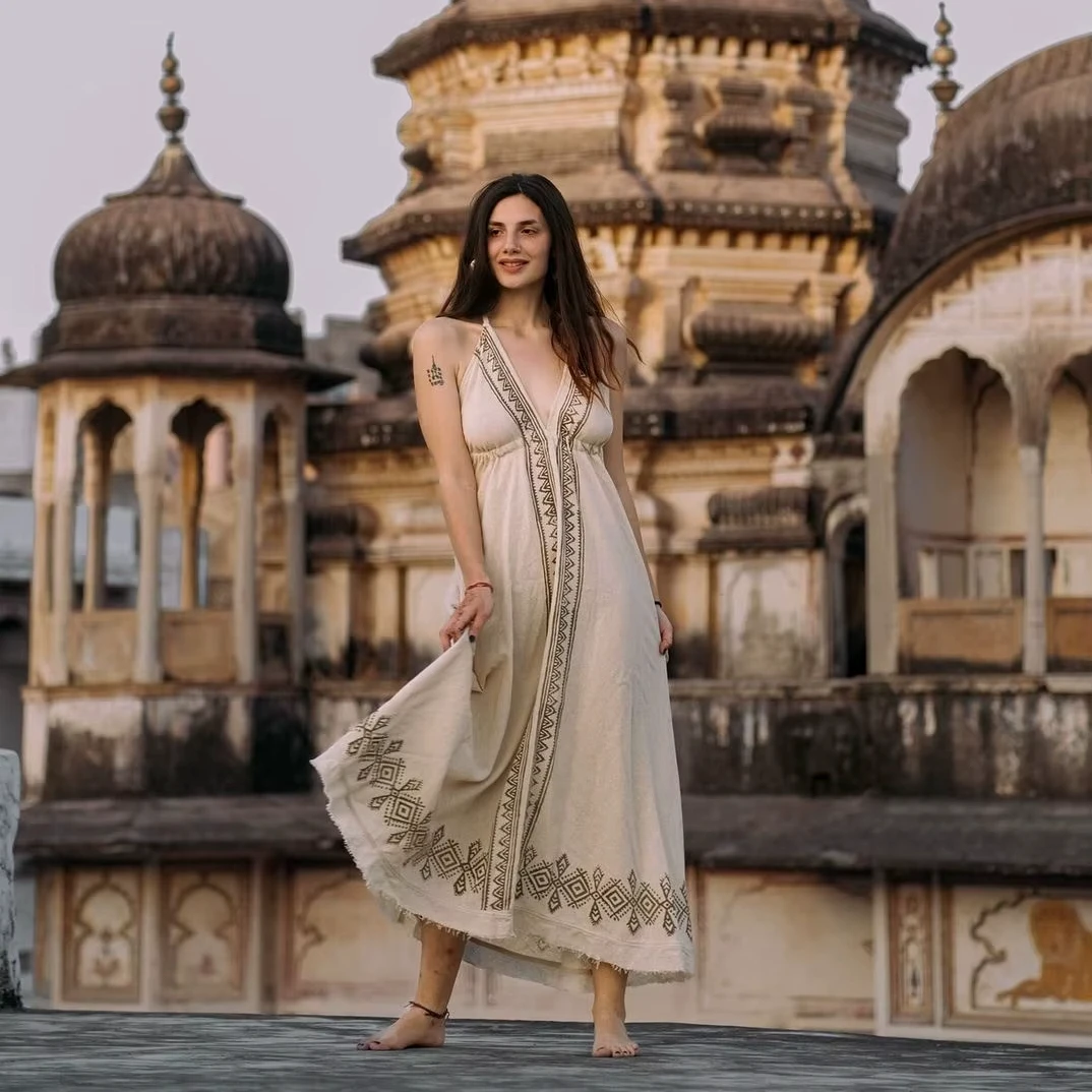 2026 Top Trendy Boho Mini Dress Sleeveless with Flowy Design Natural Waist Summer Yoga Dress at Cheap Price