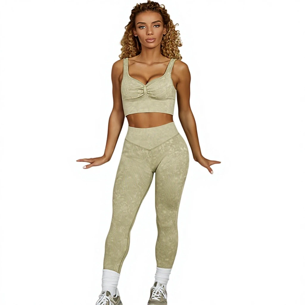 Matte Breathable for Yoga Wear Six-Piece Set Beautiful Back Camisole Sexy Long/Short Sleeves Hip-Lifting Waist-Slimming Shorts