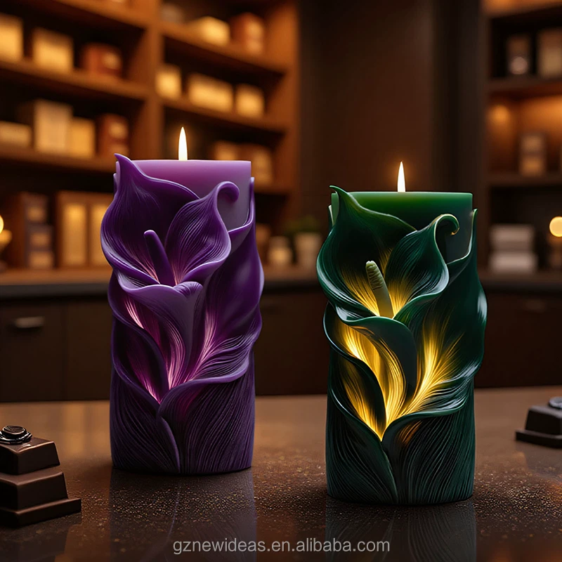 New Ideas 3D Flower Silicone Molds for Candle Soap Wax Resin Clay Blooming Lily Chocolate Cake Fondant Molds