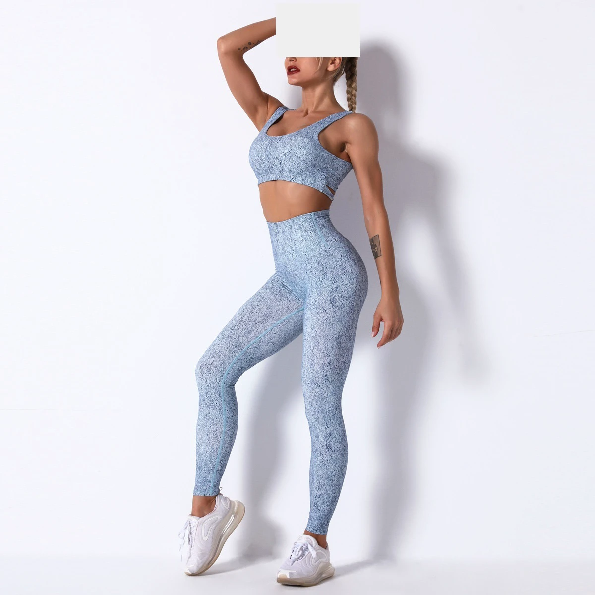 Women's High Waist Active Wear Gym Set Buttery Soft Eco-Friendly Seamless Quick Dry Sports Bra Solid Pattern Tight Leggings