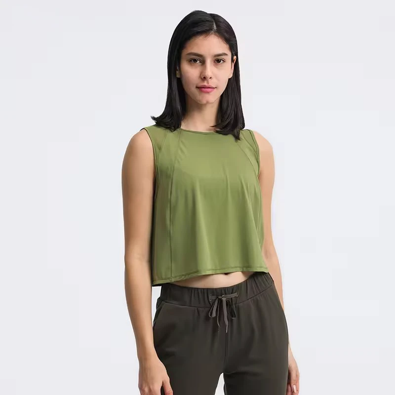 Women's Breathable Quick-Drying Stretch Soft Sportswear Seamless Yoga Suit Vest And T-Shirt For Running Gym Fitness Sports