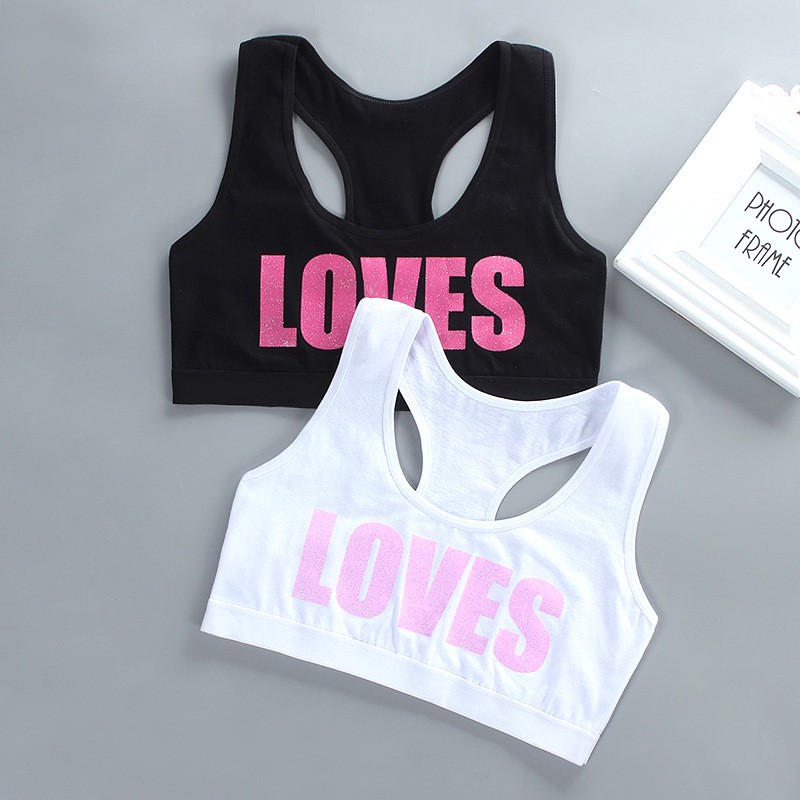 Girls Cartoon Design Underwear Top Training Bras Soft Breathable 4 Season for Teen Girls 8-16y