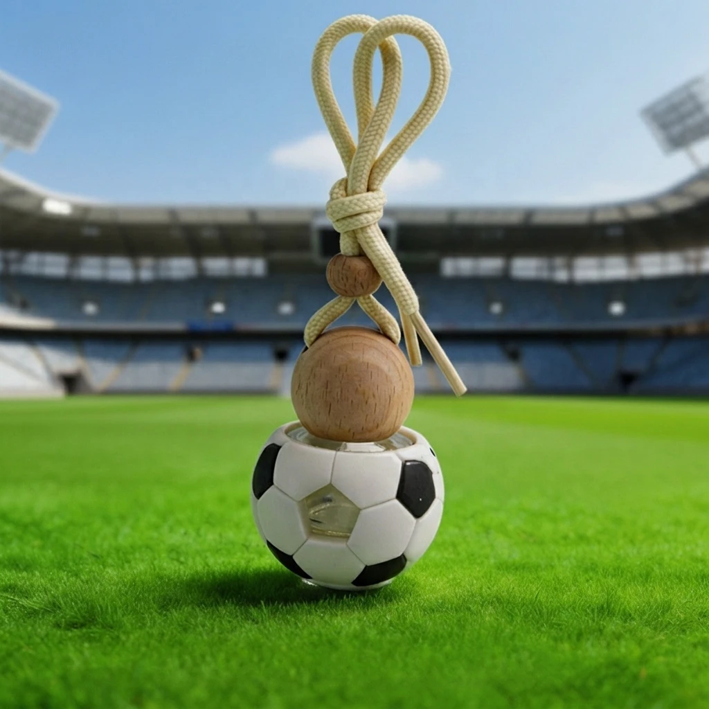 Refillable Silicone Football Auto 5ml Hanging Empty Car Diffuser Glass Bottle Car Air Freshener 5 ml Car Perfume Bottles