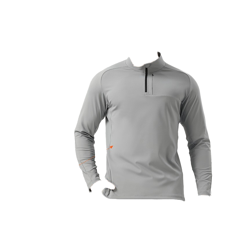 Men's Nylon Half-Zip Sports Top with High-Elastic Stand-Up Collar Fitness Training & Running Apparel for Autumn Season