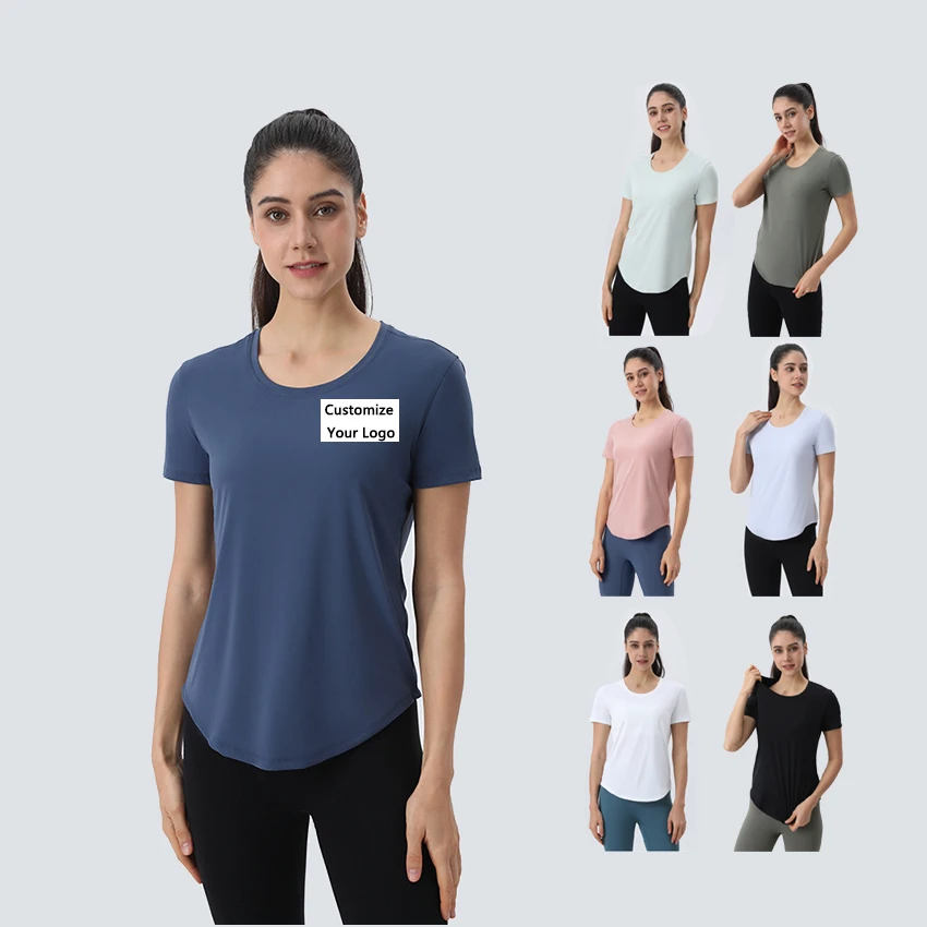 Women's New Style Yoga Tops Lightweight Breathable Summer Short Sleeve Quick Dry Workout Shirts Adults Soft Regular Fit Anti-UV