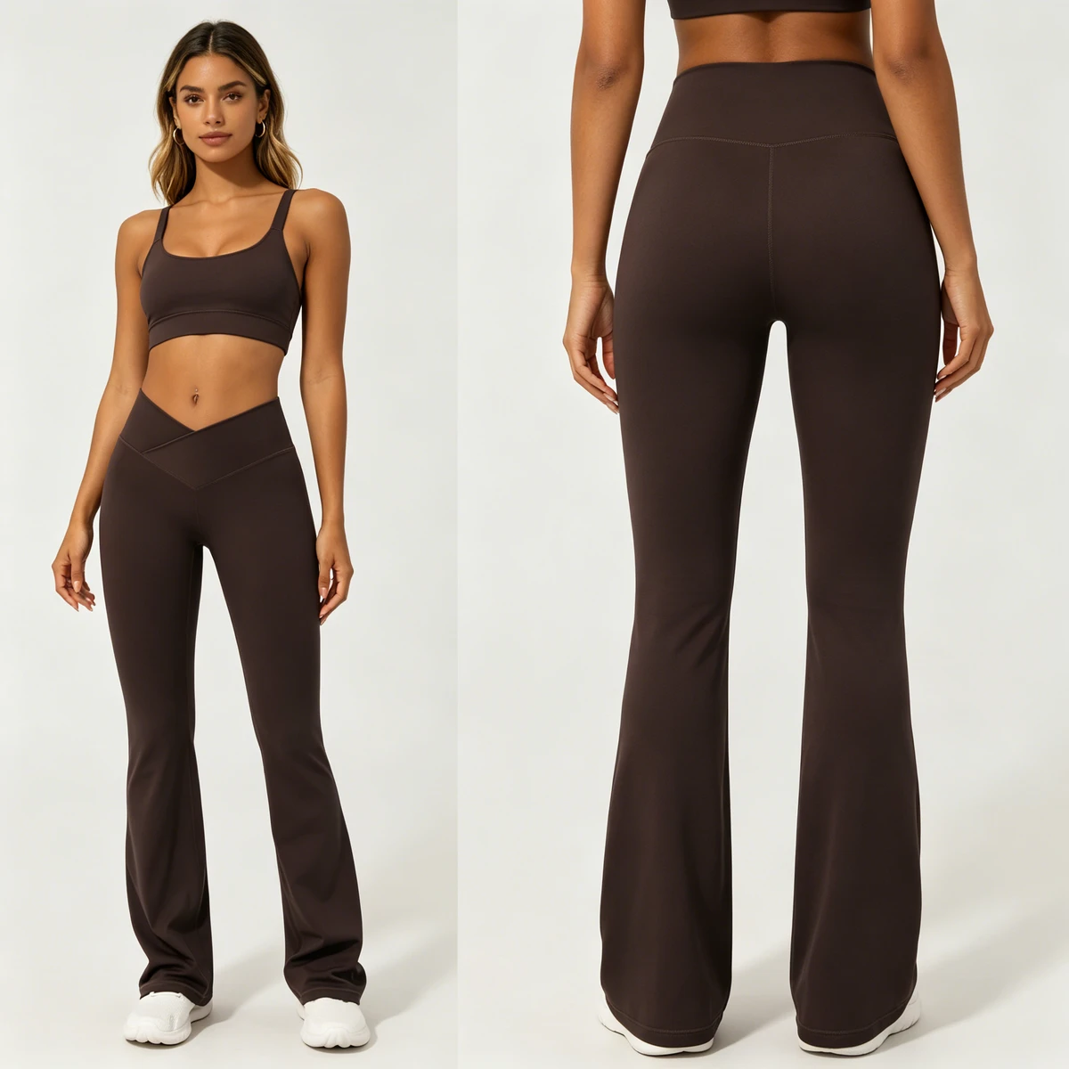 Hot Selling Skin Friendly Nylon Custom Fit Hip Lift 450g Casual Sports Flare Yoga Pants for Indoor Exercise Daily Casual Sports