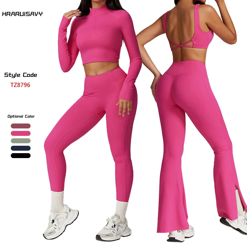 Custom Women's Activewear Yoga Set Quick Dry Four-Way Stretch High Waist Gym Set Versatile Outdoor Running Sports Bra Leggings