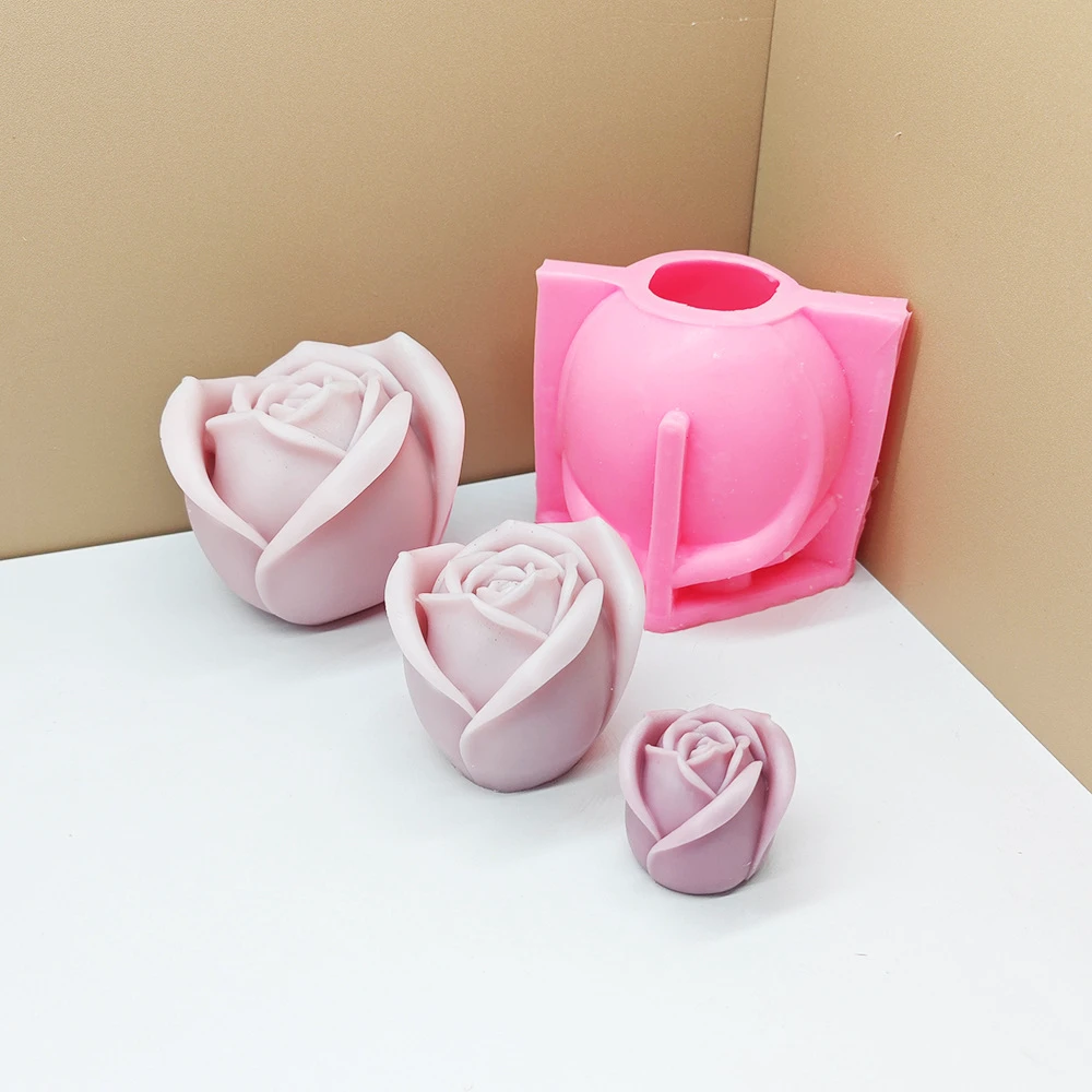 Food Grade 3D Rose Shaped Silicone Mold Cake Tool for Baking Chocolate Mousse & Candle Decorations
