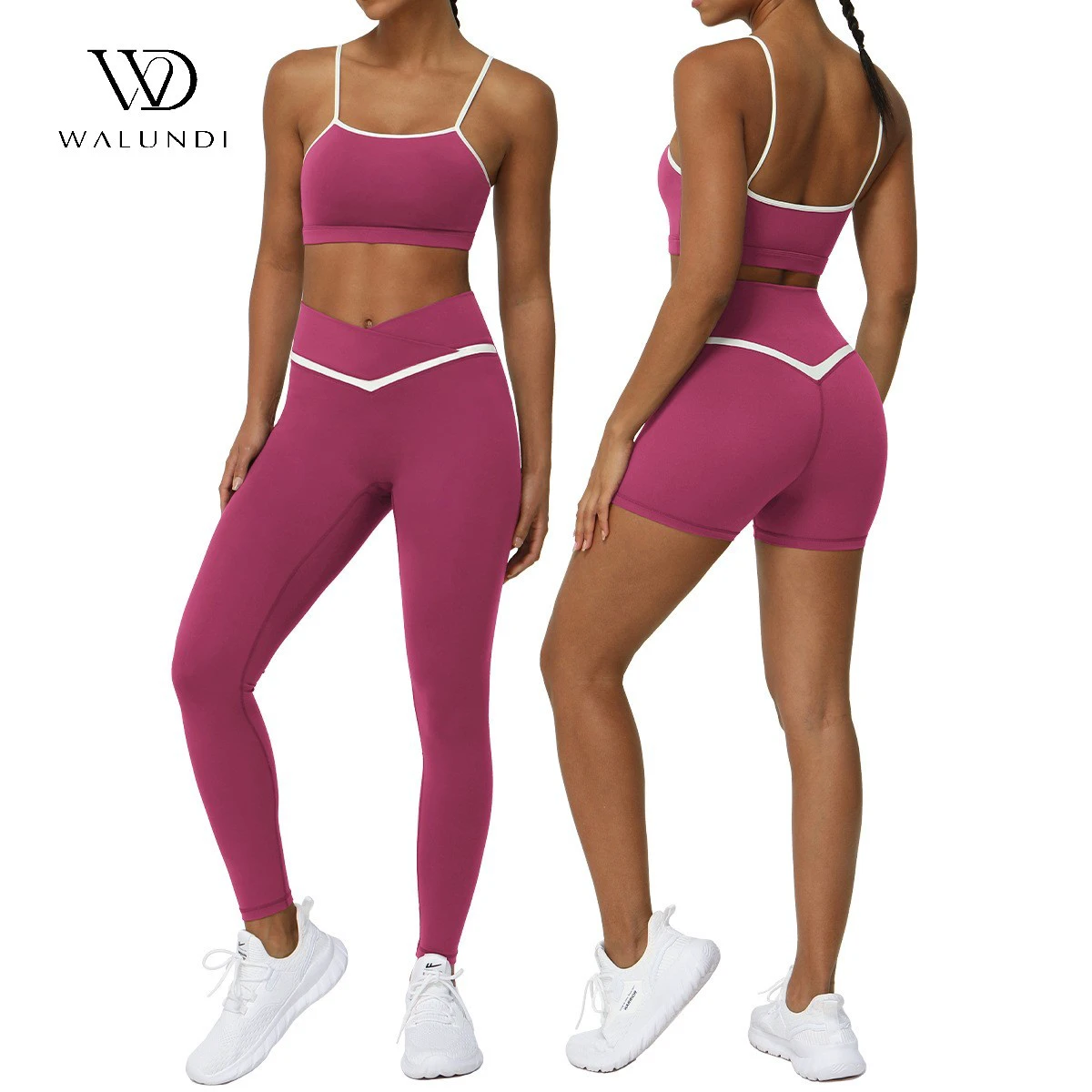 Yoga Set Wholesale New Solid Breathable Four-Way Stretch Eco-Friendly Sports Bra Trouser Set Lightweight Shockproof Fitness