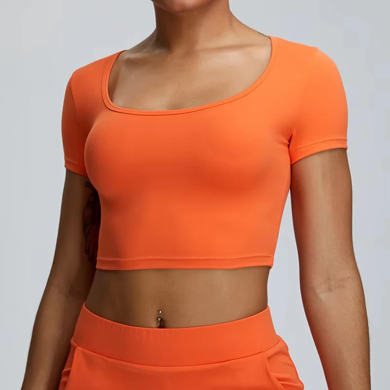 New High Quality Hot Sale Short Sleeve Tight Breathable Running Sports Fitness Top Fitness & Yoga Wear for Women