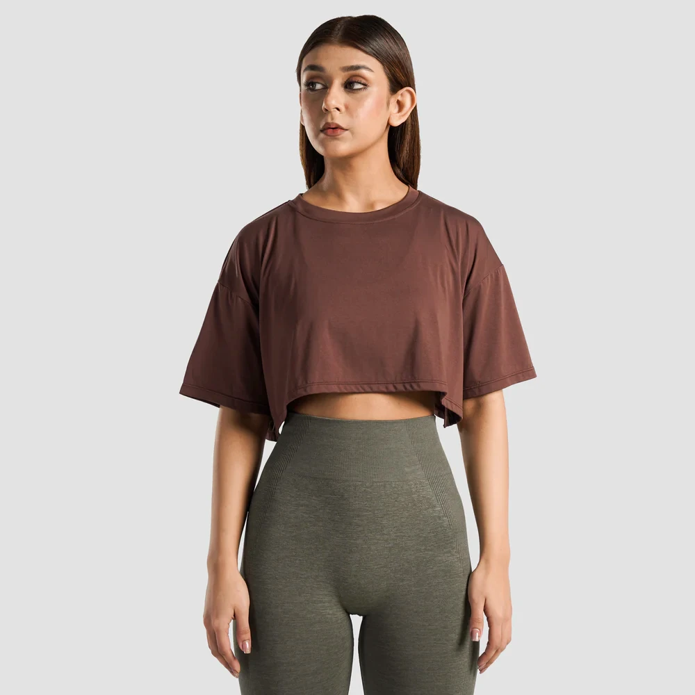 2026 Outdoor Loose Sports Women's Running Fitness Crop top Short Sleeve Yoga Women T-Shirt with custom logo