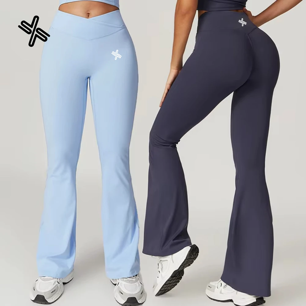 MIQI Custom Nylon Fitness Tight Pant Workout Sports Gym Leggings Low Waisted Butt Lifting Flared Yoga Leggings