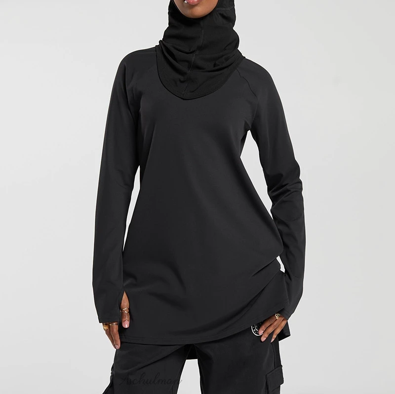 Aola Custom Color Muslim Women's 2024 New Fitness & Yoga Wear Quick-dry Fabric Modest Sports Shirts & Tops UPF30 Loose Fit