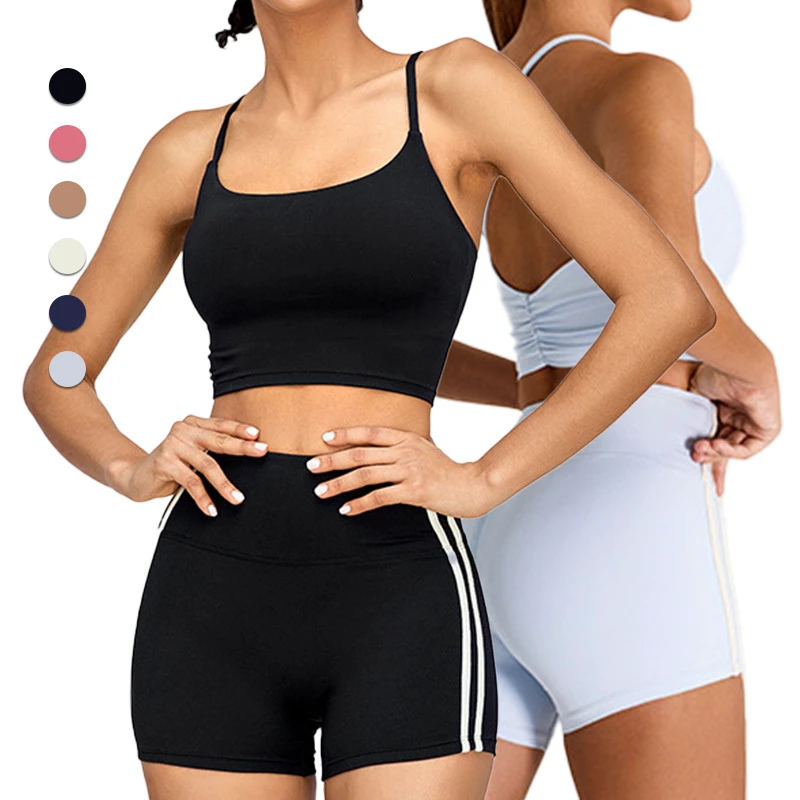 TM0131 Women's Quick Dry Breathable Sports Bra Round-Neck Medium Support Push-up Build Padding Crisscross Back Running Yoga