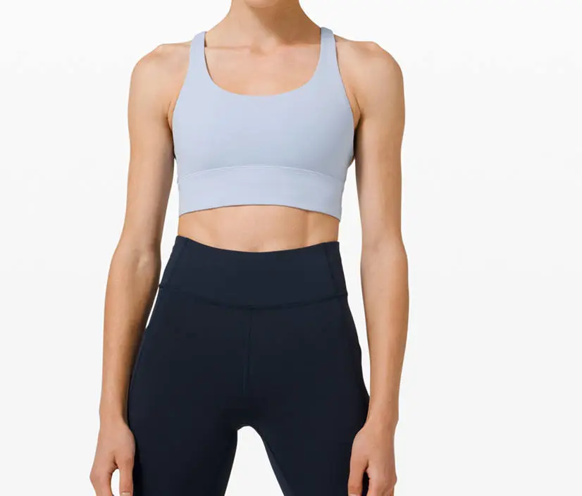 Girls' High Support Seamless Cotton Sports Bra Wholesale Plus Size Ribbed Workout Push Top Cross Back High for Yoga Front