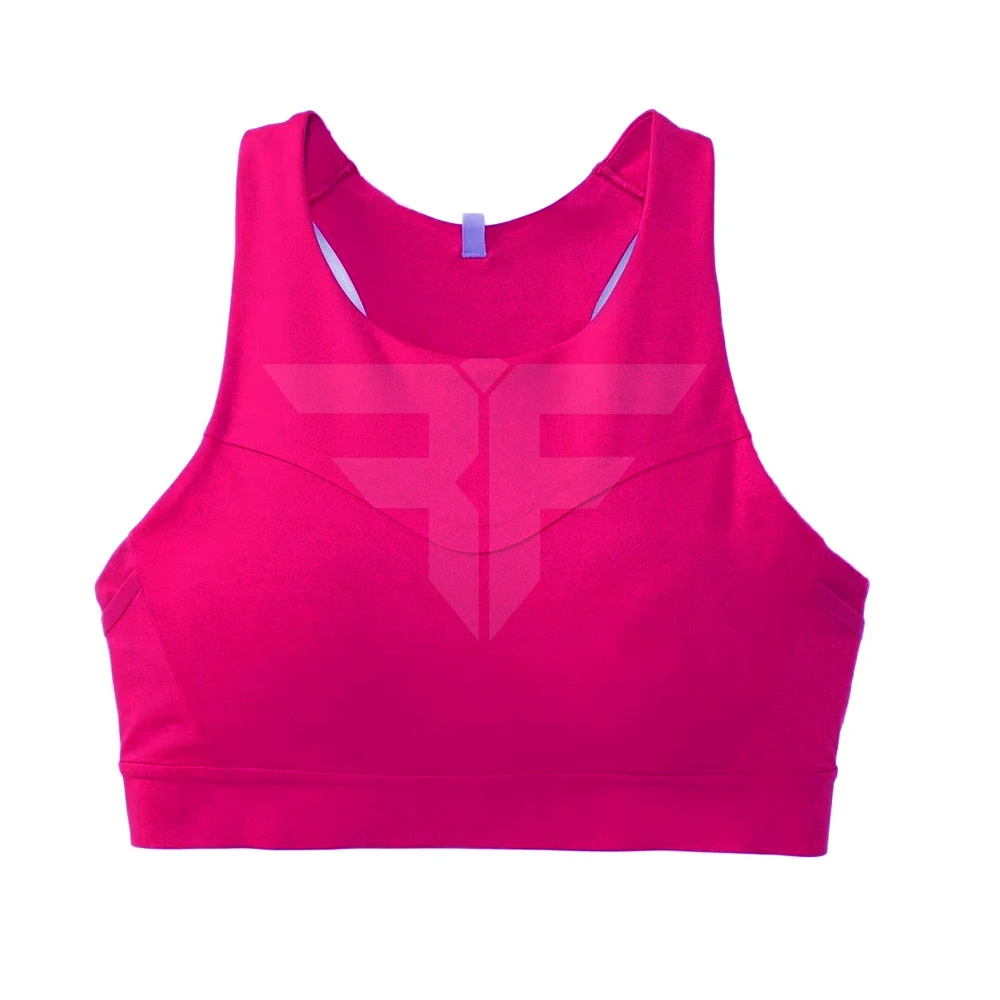 Wholesale Women's High Support Seamless Knit Spandex/Polyester Yoga Sports Bra Racerback Strap Quick Dry Breathable Gym Fitness