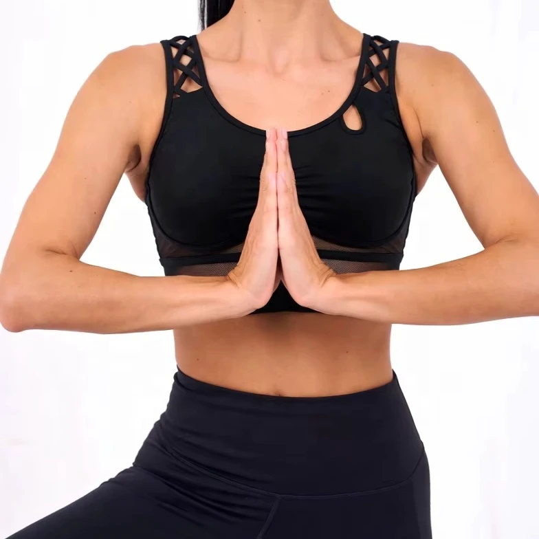 Breathable Womens Yoga Bra Sports Bra for Fitness Workout Training Running and Gym Exercise Wear