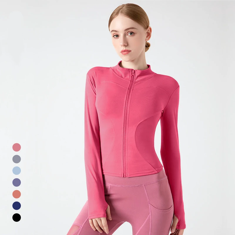 Long-sleeved tight yoga clothes for outer wear slimming and fitness running yoga sports jacket