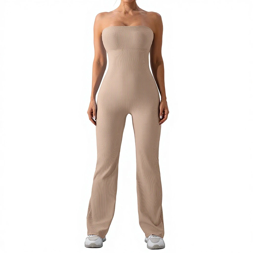 Slim Fit Beautiful Back Hip Lifting Jumpsuit Women Tight Tube Top for Yoga Dance Sports