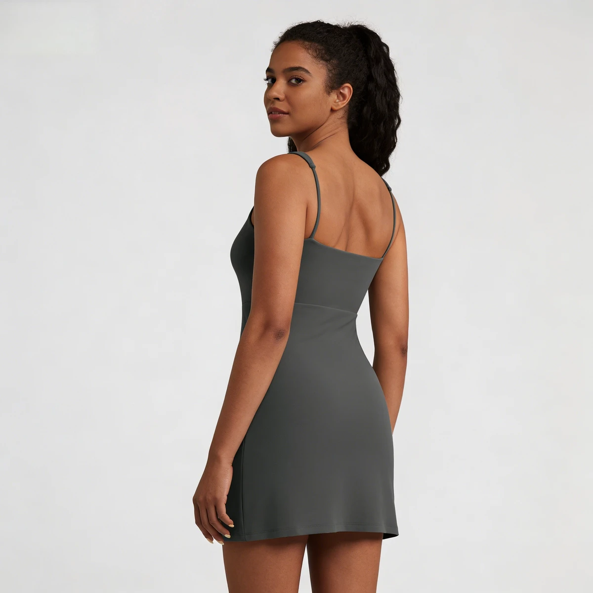 New One-piece Dress Women's High Waist Slim-fit One-Shoulder Solid Breathable Plus Size Quick Dry Spandex/Nylon Yoga Fitness