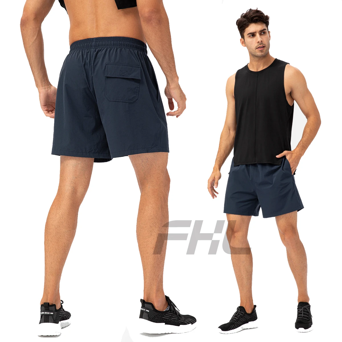 Wholesales 7'' Inch Spandex Workout Shorts Quick Dry Fitness Mens Gym Shorts With Pocket